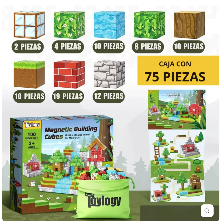 Bloques Mangneticos Premium 75 Piezas