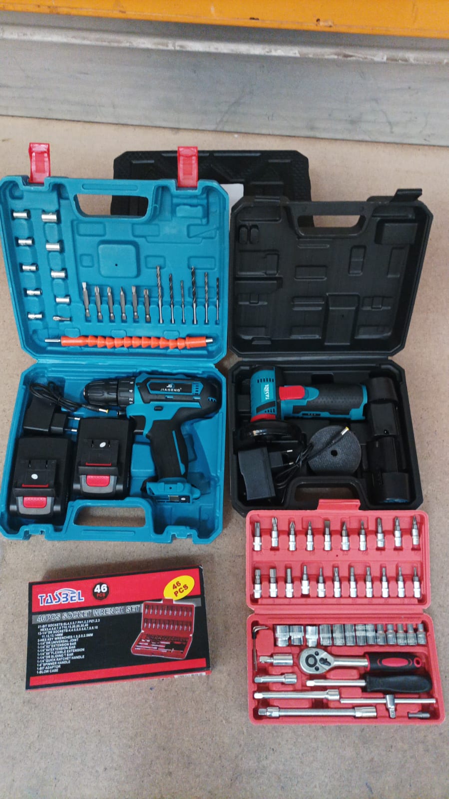 Combo Taladro 96V + Mini Amoladora + 42 Herramientas