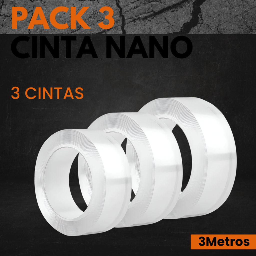 Cinta Nano Doble Cara · Pack de 3 · Reutilizable