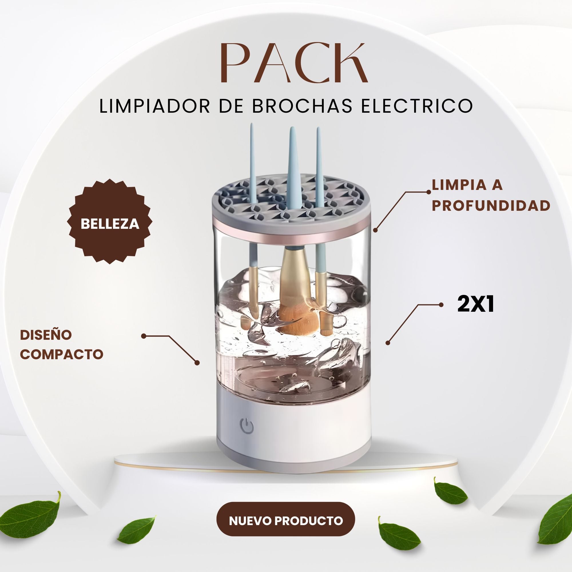 Pack 2x1 Limpiador De Brochas Eléctrico