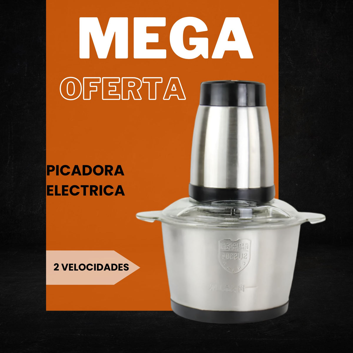 Picadora Eléctrica 2 Velocidades · 2 Litros · 200W