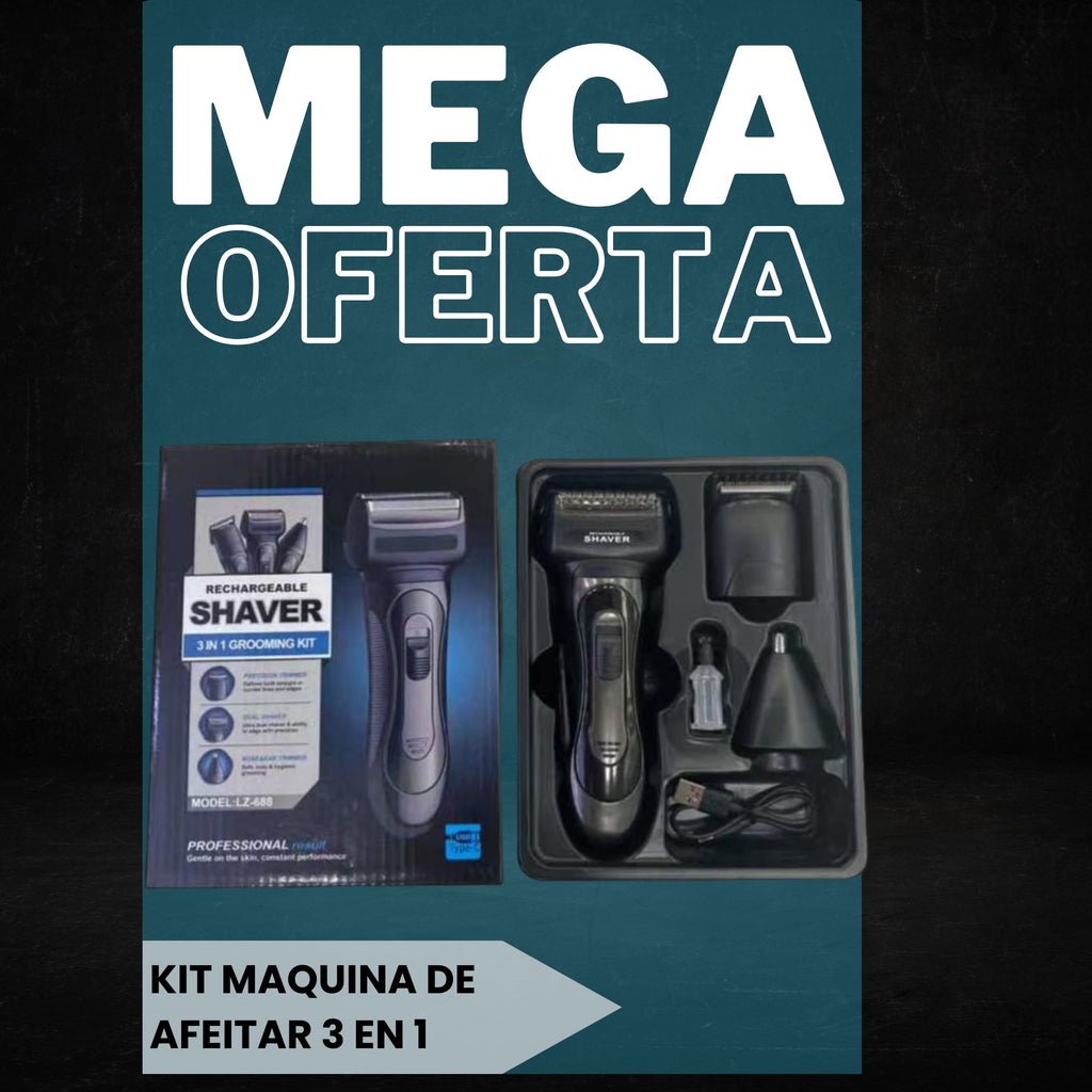 Kit Maquina De Afeitar 3 En 1