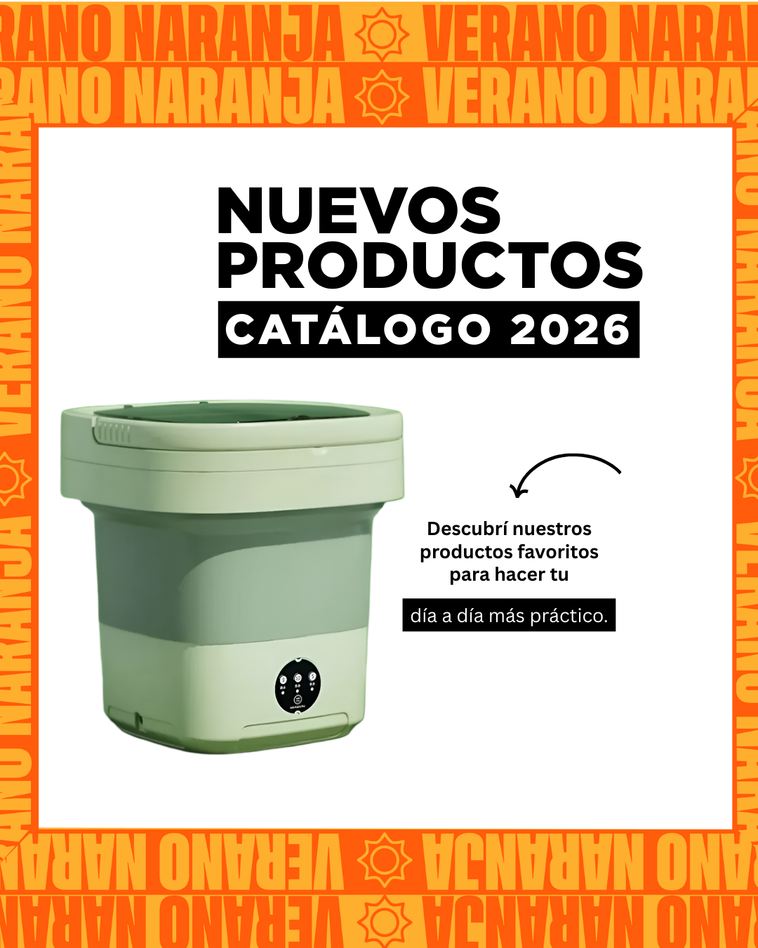 Mini Lavadora Portatil Verano Naranja