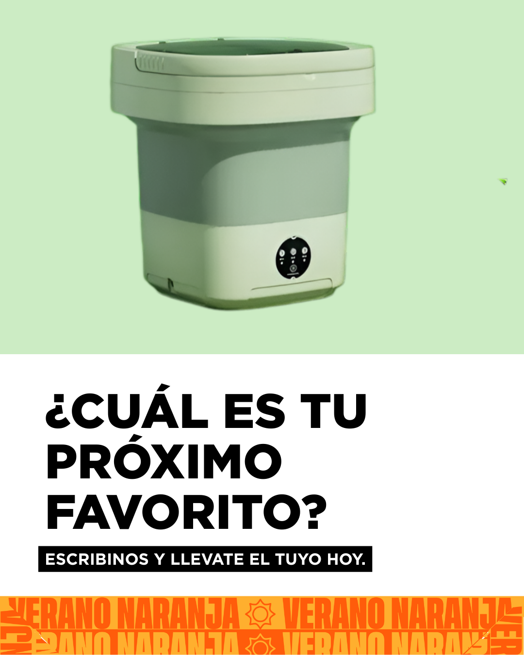 Mini Lavadora Portatil Verano Naranja