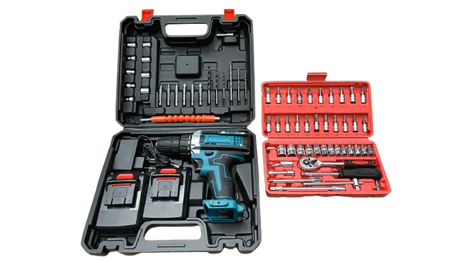 Taladro + Caja Herramientas 42pz