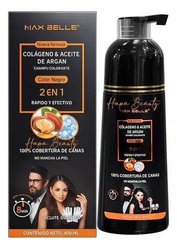 Champú Colorante Negro Max Belle · Cubre Canas