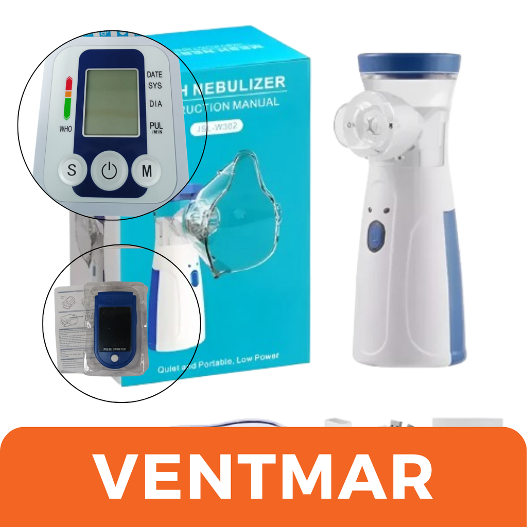 Pack Salud · Tensiómetro Digital + Oxímetro + Nebulizador